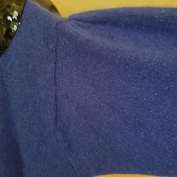 Vintage I B Diffusion Blue Silk Angora Wool Sequined Sweater Size M - Picture 4 of 7